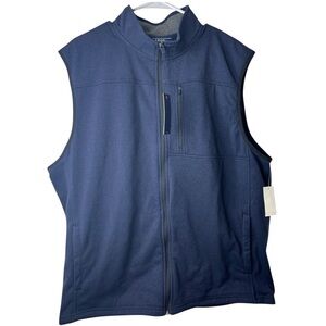 Izod Mens Sweater Vest Jacket Size Large Big Blue Sleeveless‎ NWT